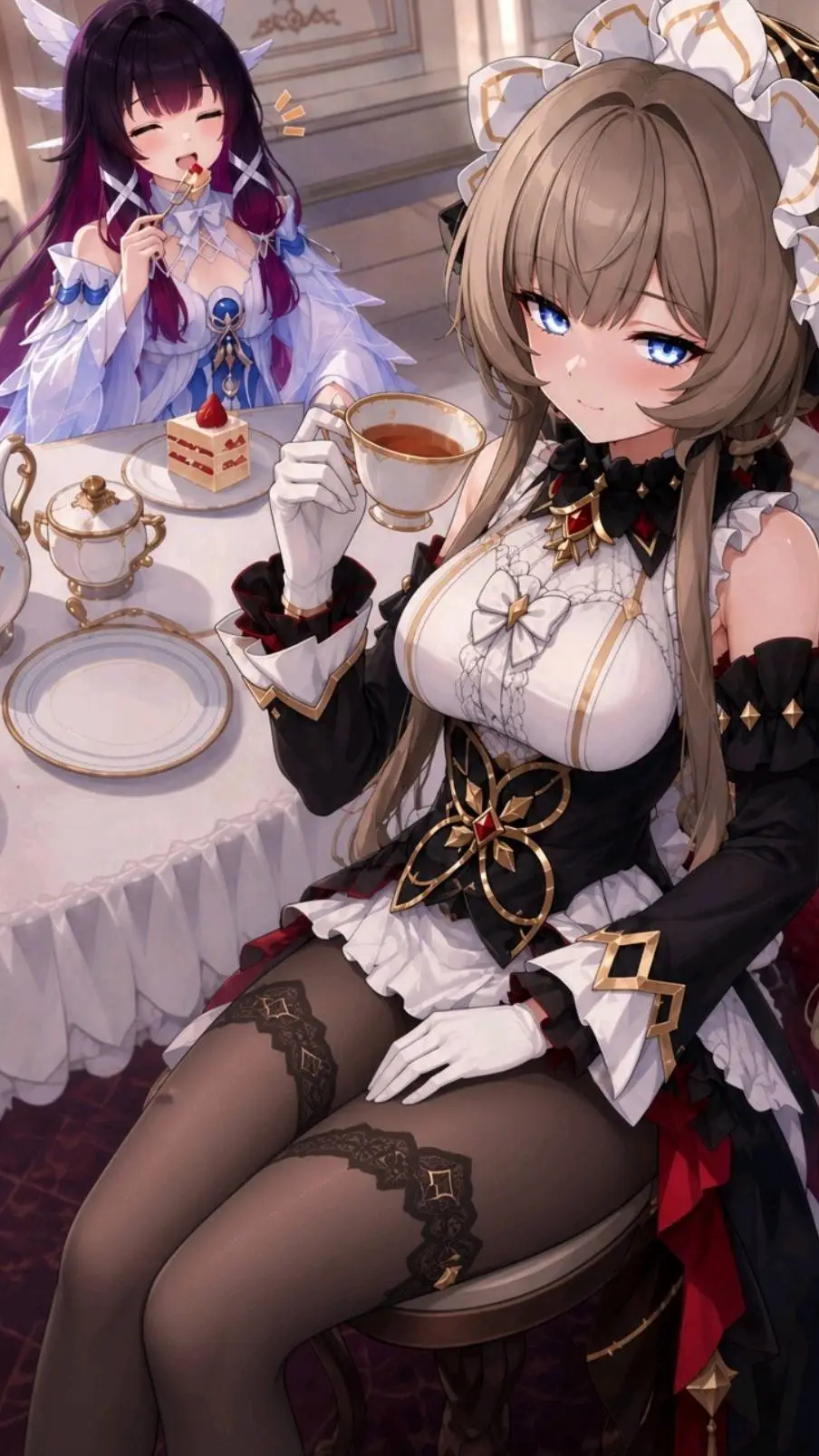 ai character: sandrone and colum background