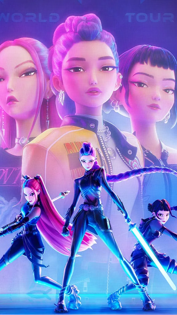 ai character: Kpop demon hunters background