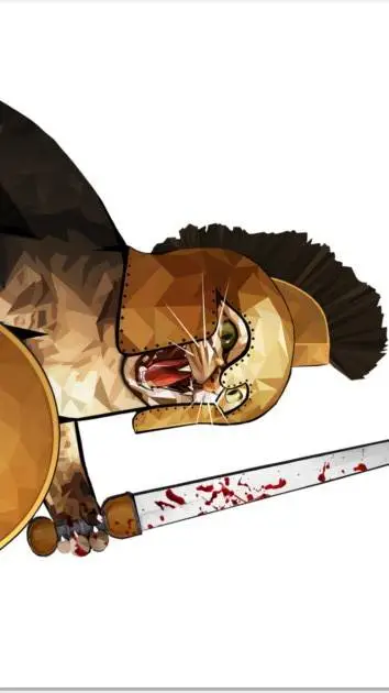ai character: Spartan cat background