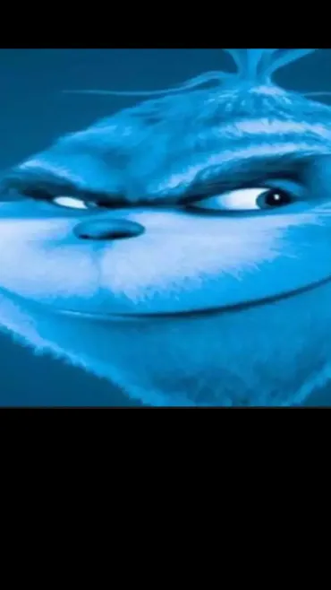 ai character: blue grinch  background