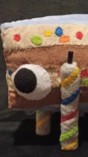 ai character: Baby cake legs… background