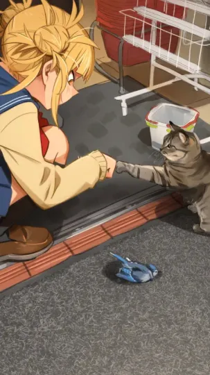 ai character: Mr. Meow meows. background