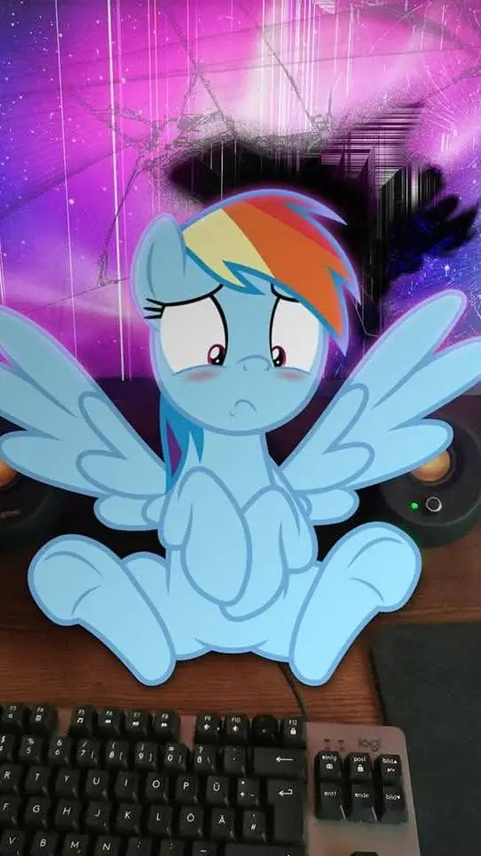 ai character: Rainbow Dash  background