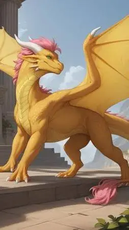 ai character: Fluttershy Dragon background