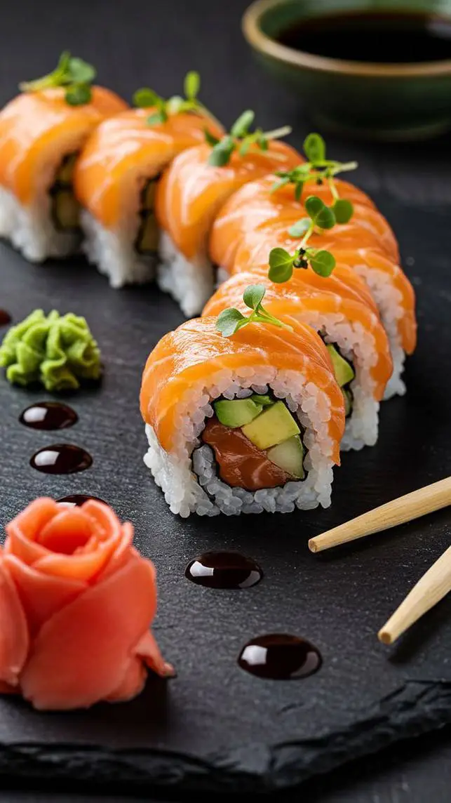 ai character: sushi background
