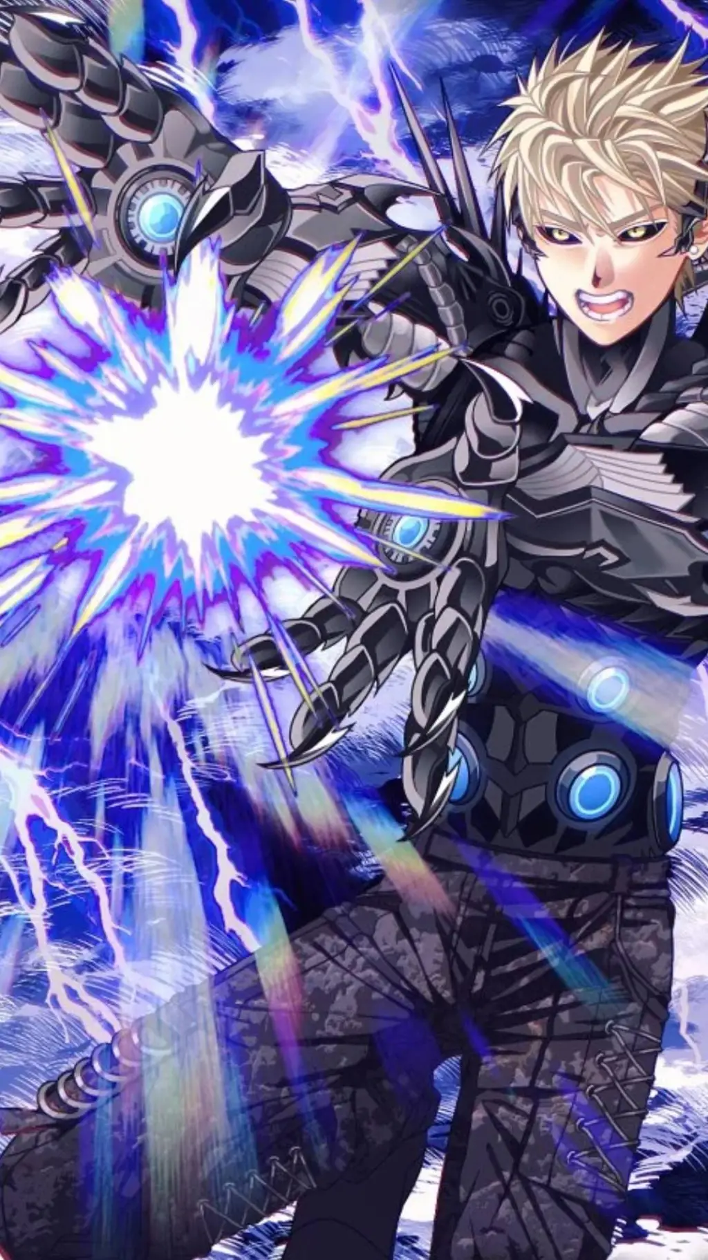 ai character: 💙Blue genos☄🔥 background