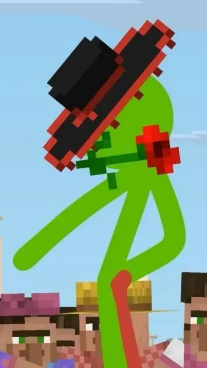 ai character: green alan becker background