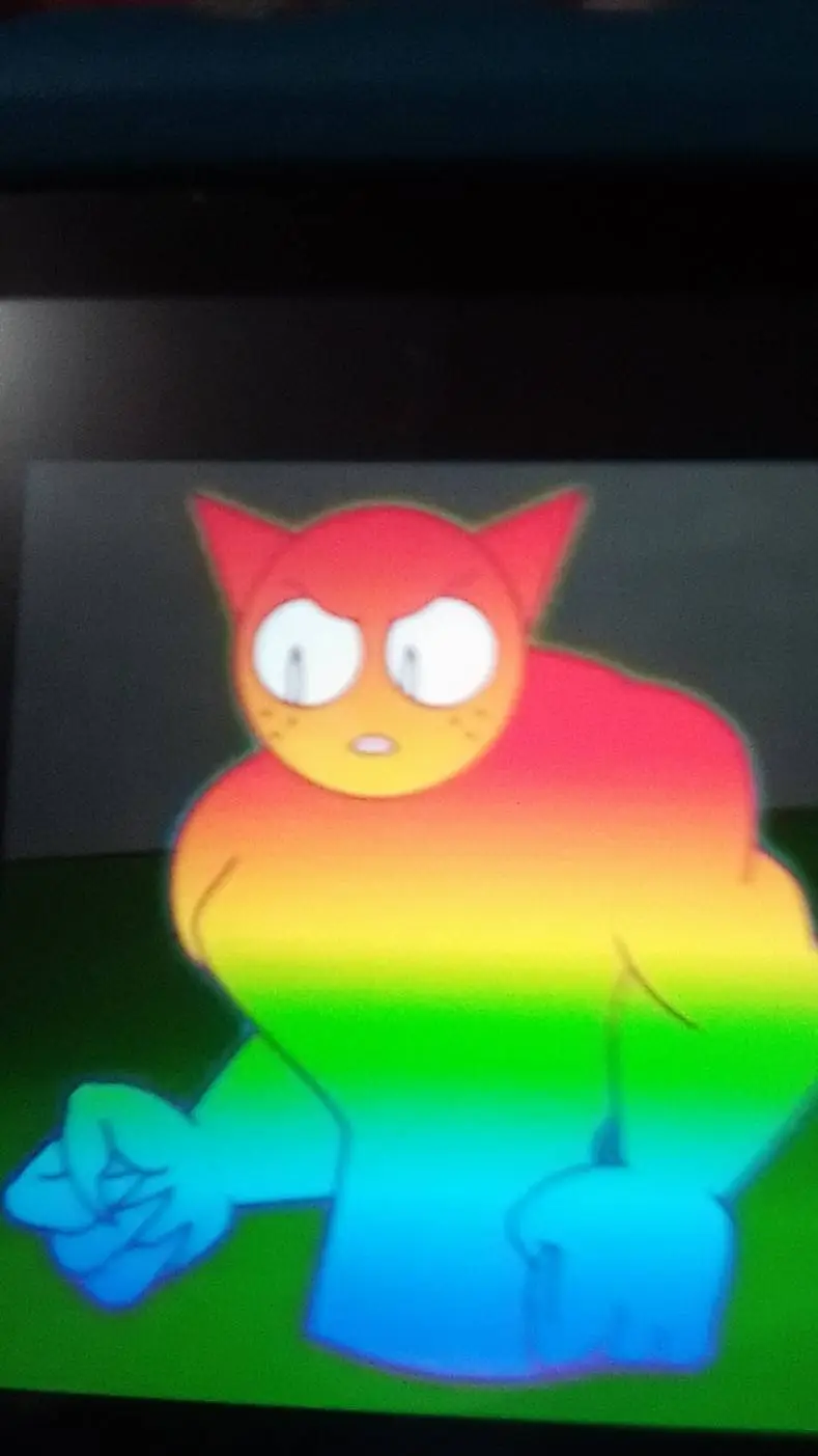 ai character: Rainbow Gray background