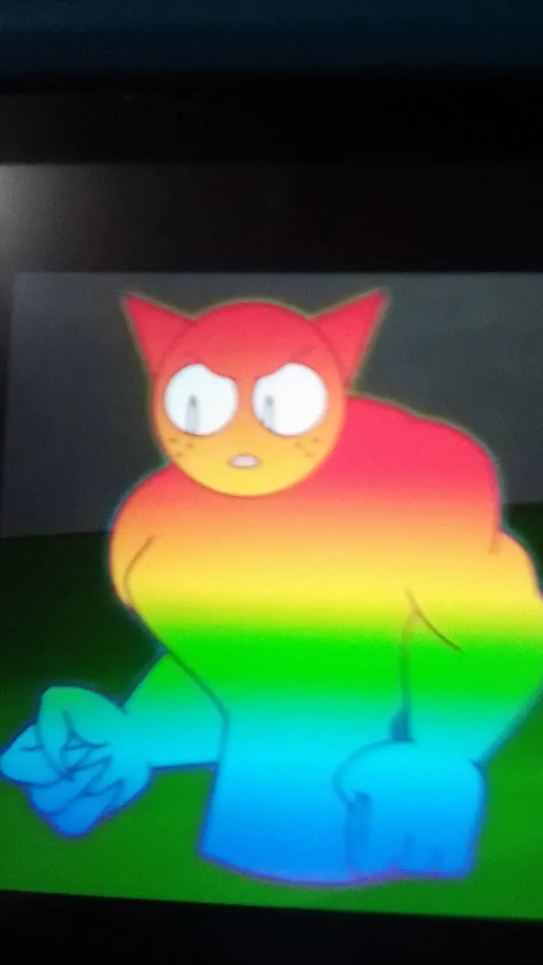 ai character: Rainbow Gray background