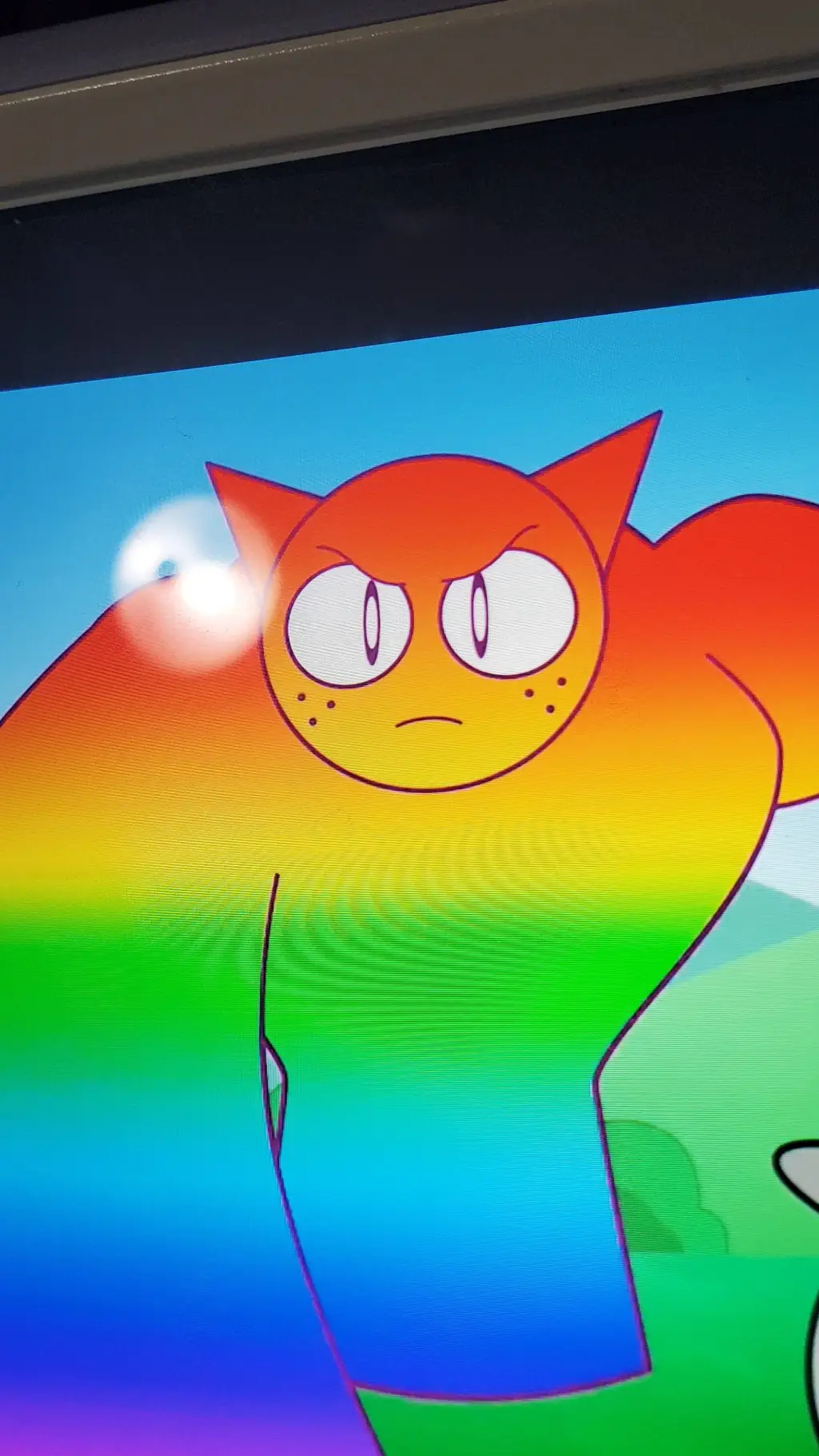 ai character: Rainbow Gray  background