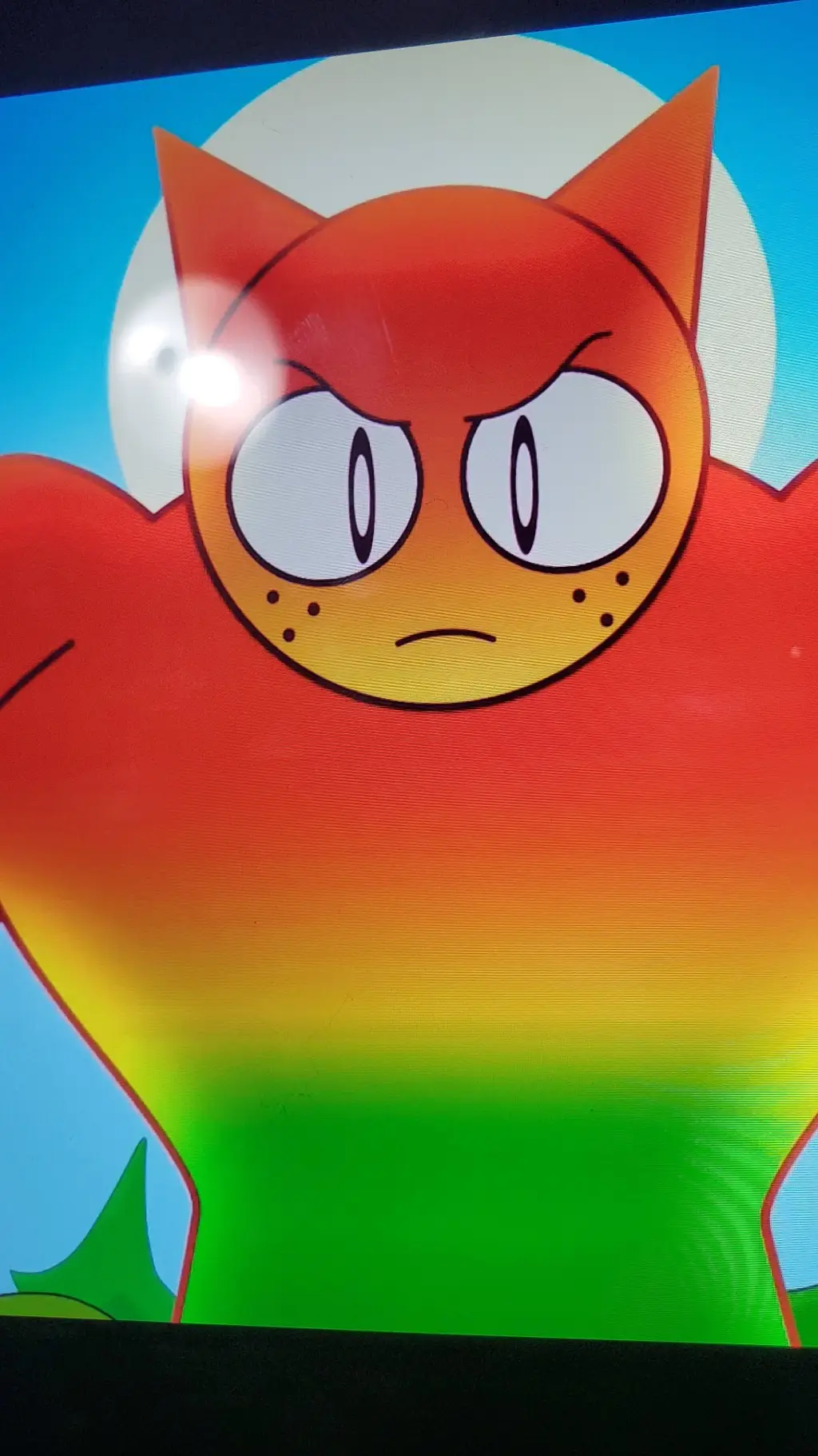 ai character: Rainbow Gray  background