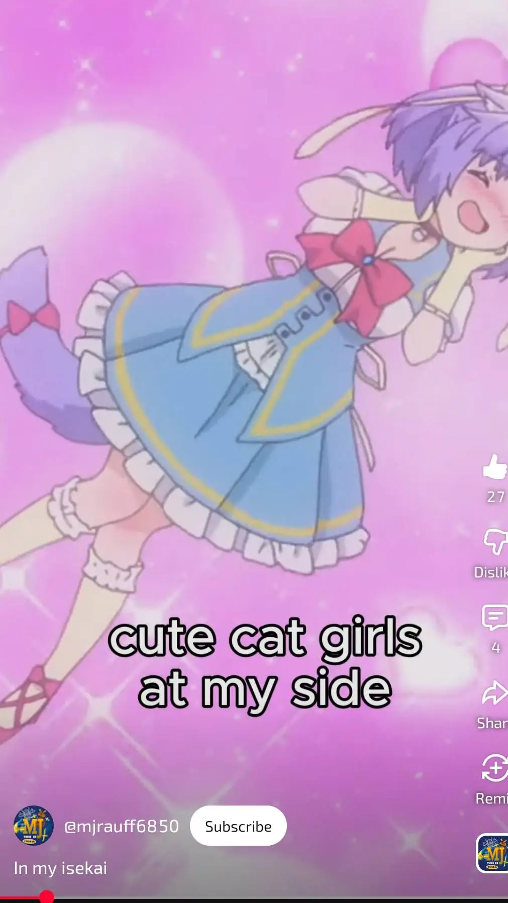 ai character: cute cat girl  background