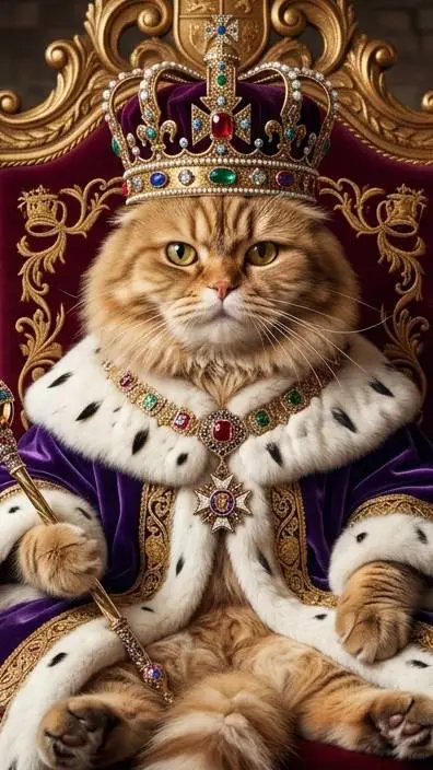 ai character: кот king background