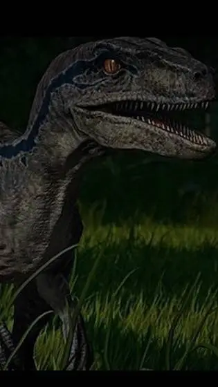 ai character: Velocirraptor Blue background