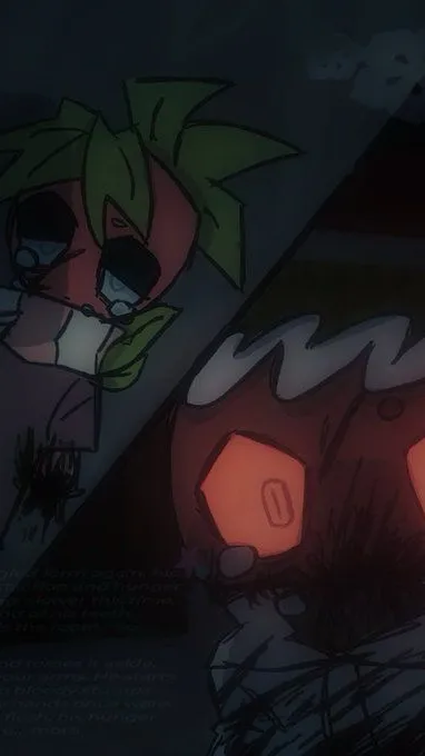 ai character: ￼ Fruitcake angst background