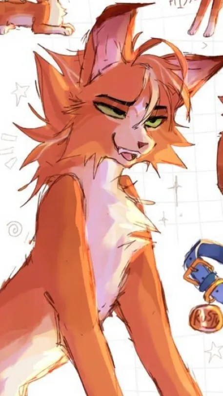 ai character: . ☆ Firepaw ☆. background