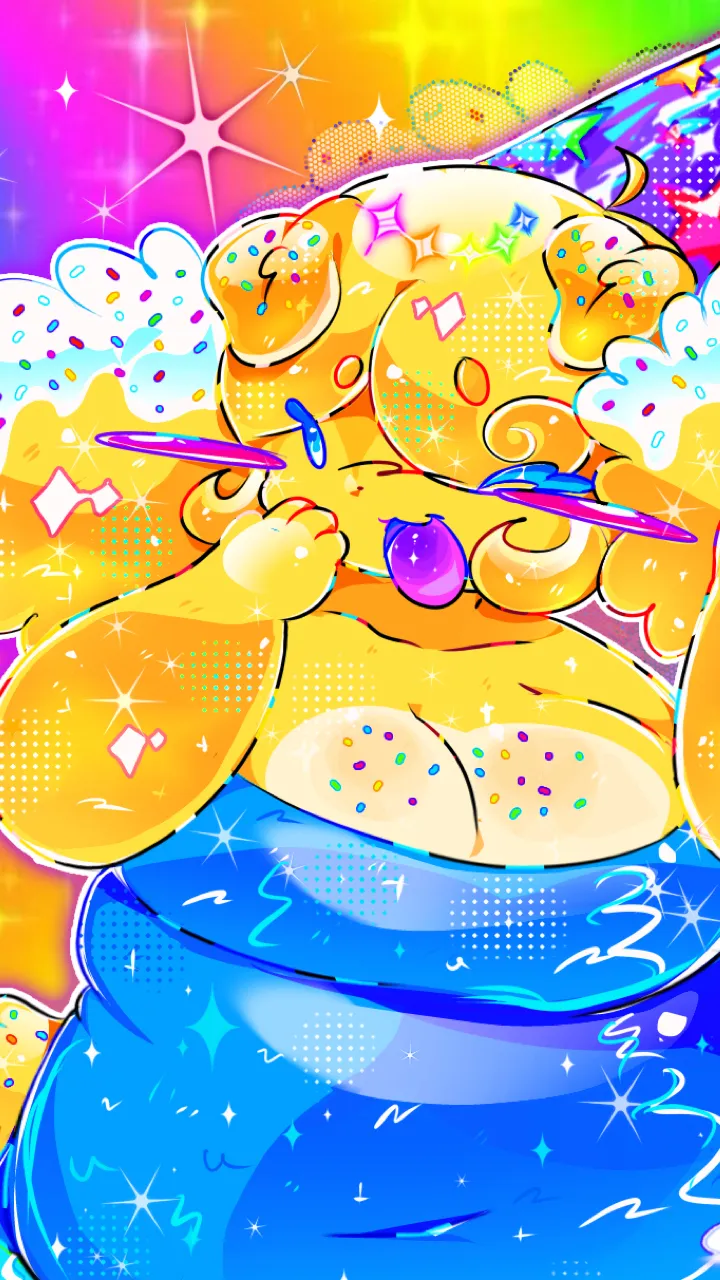 ai character: poob!🌈🎀 background