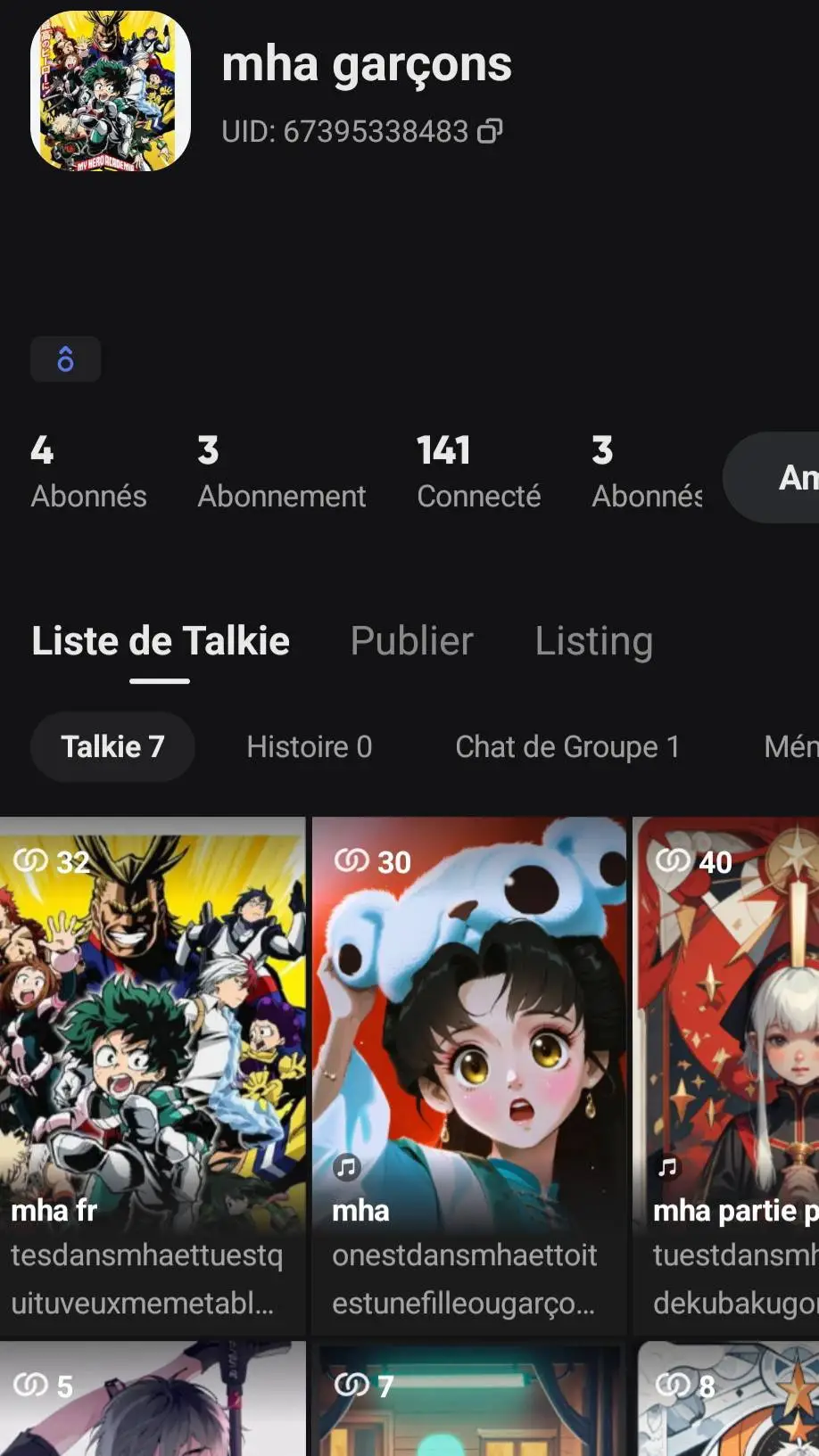 ai character: Tous ses talki background