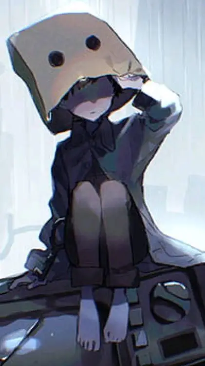 ai character: sad mono background