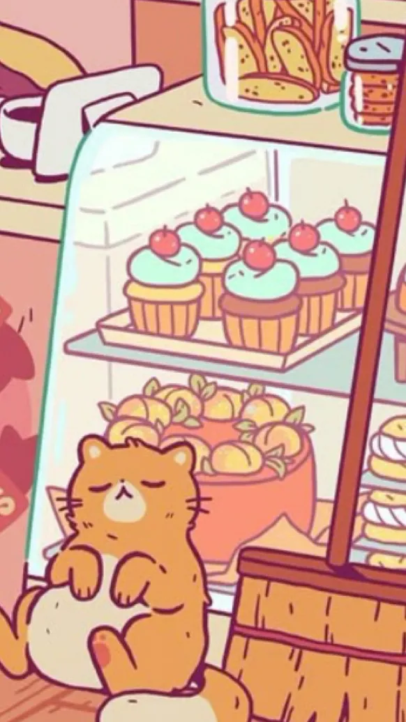 ai character: Cat cafe background