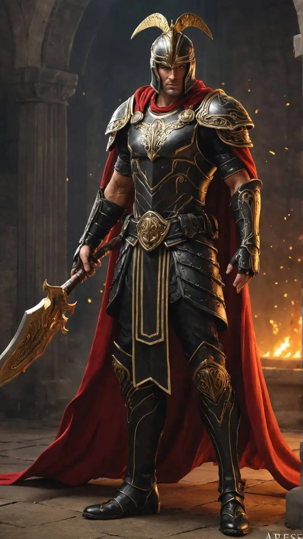 ai character: Ares Rises background