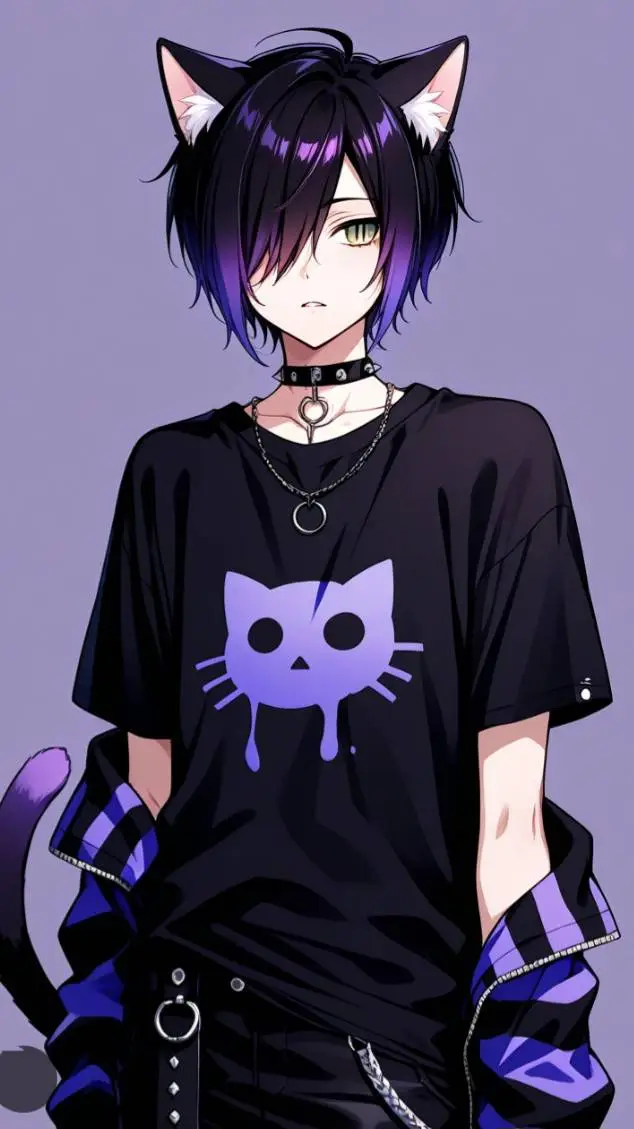 ai character: 💜🎮~Cat Boy~🎮💜 background