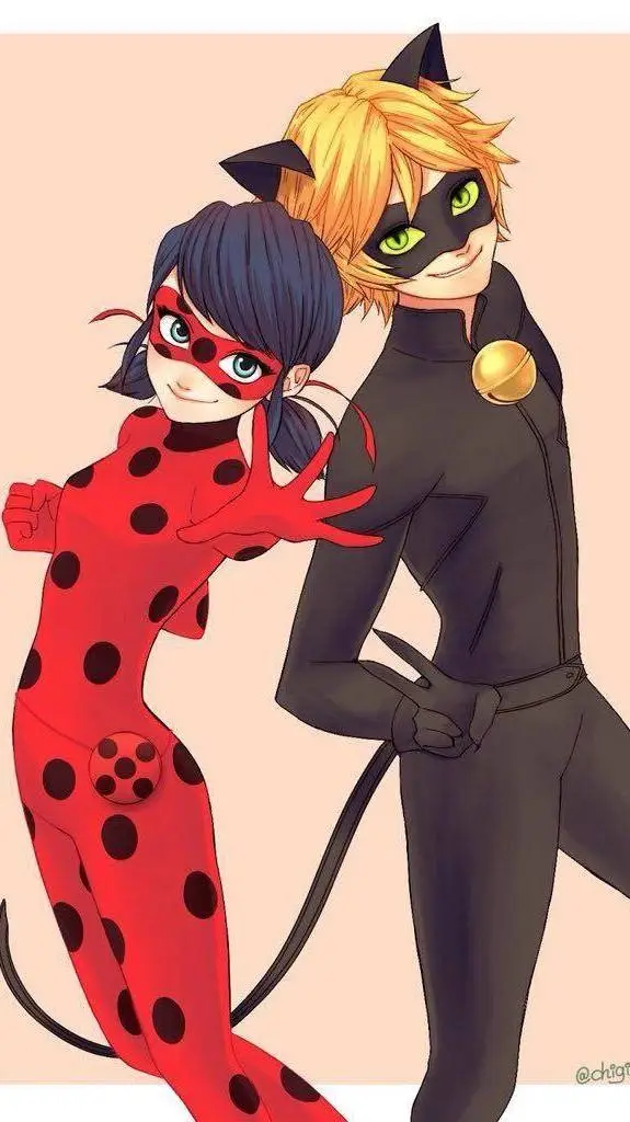 ai character: Ladybug y Cat Noir background