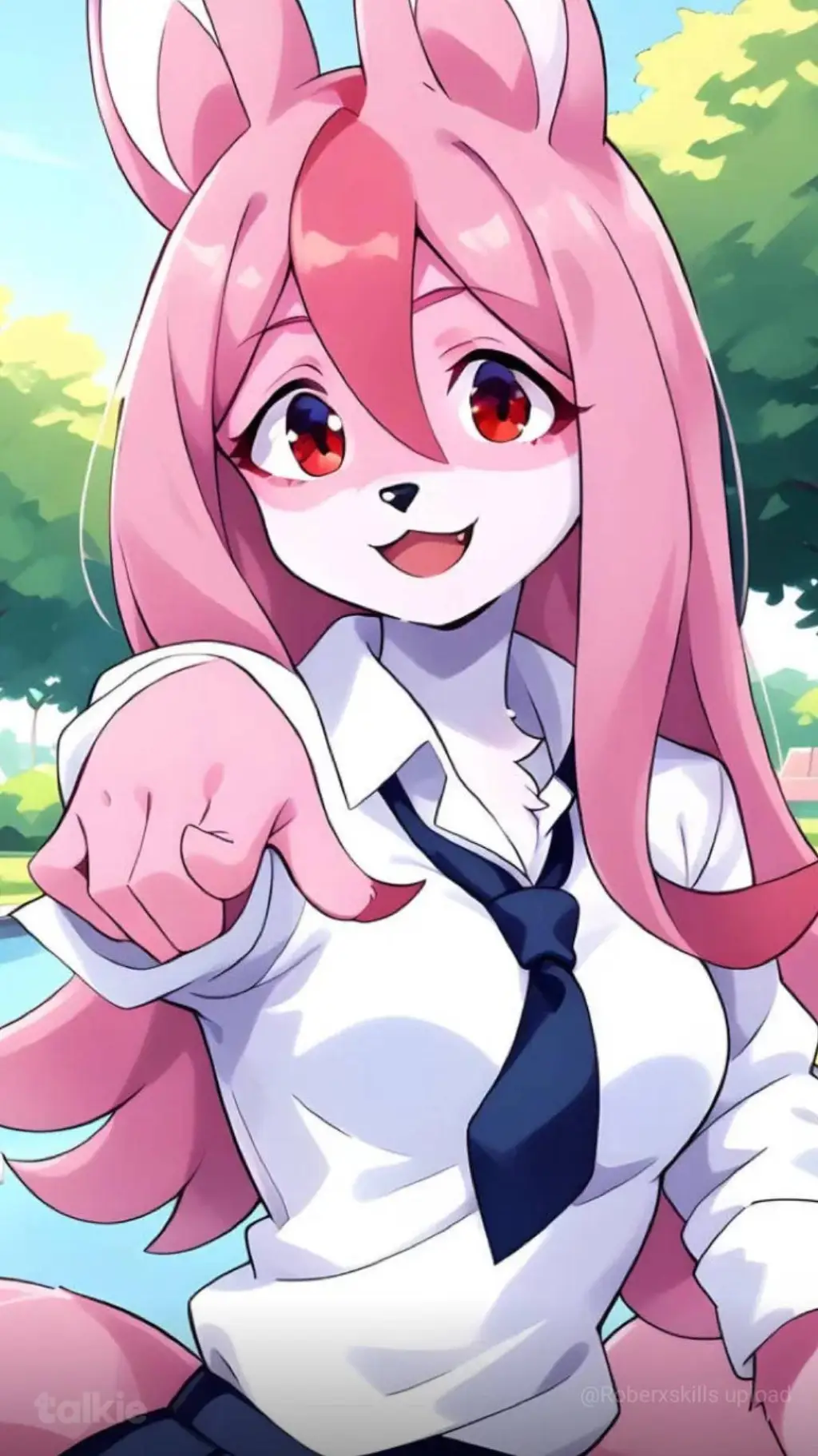 ai character: bunny girl (you) background