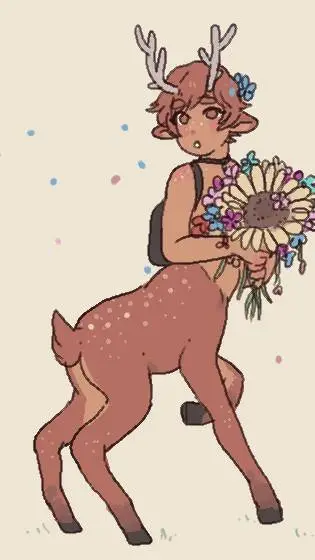 ai character: half deer (you) background