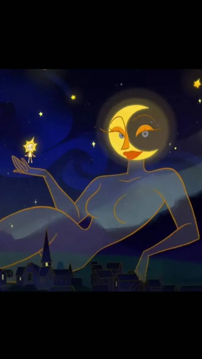 ai character: Girl moon background