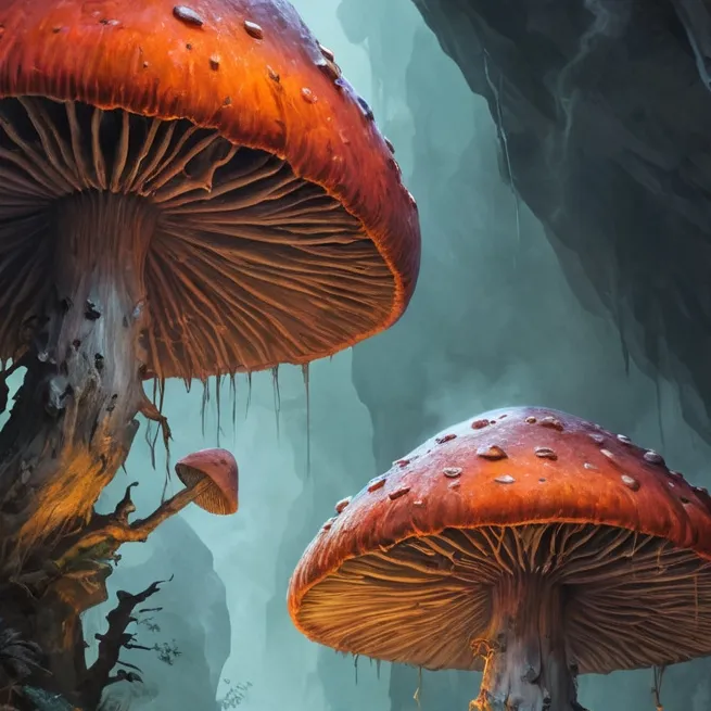 chat with ai character: Myconoid cave