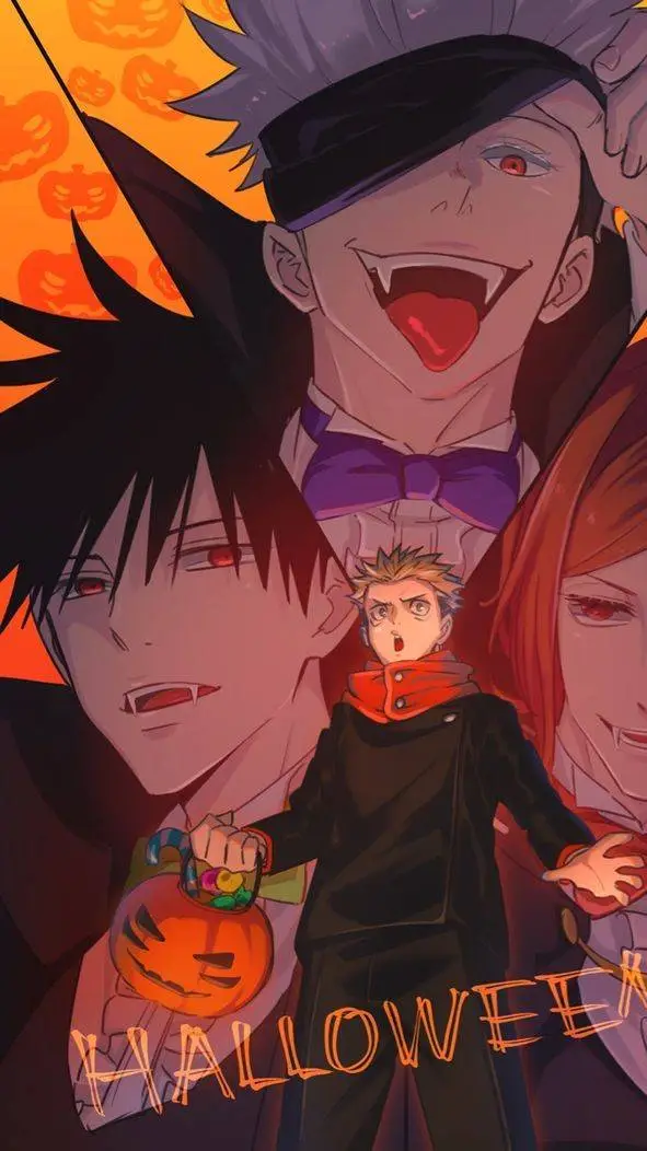 ai character: JJK Halloween background