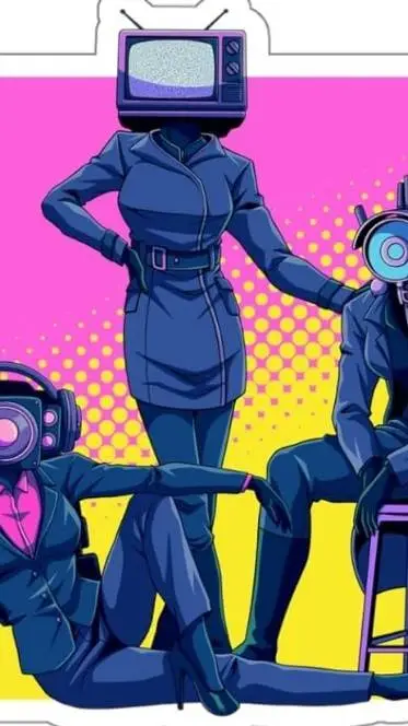 ai character: skibidi woman trio background