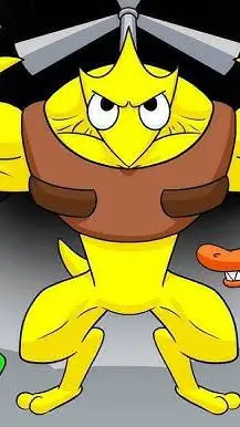 ai character: Buff yellow  background