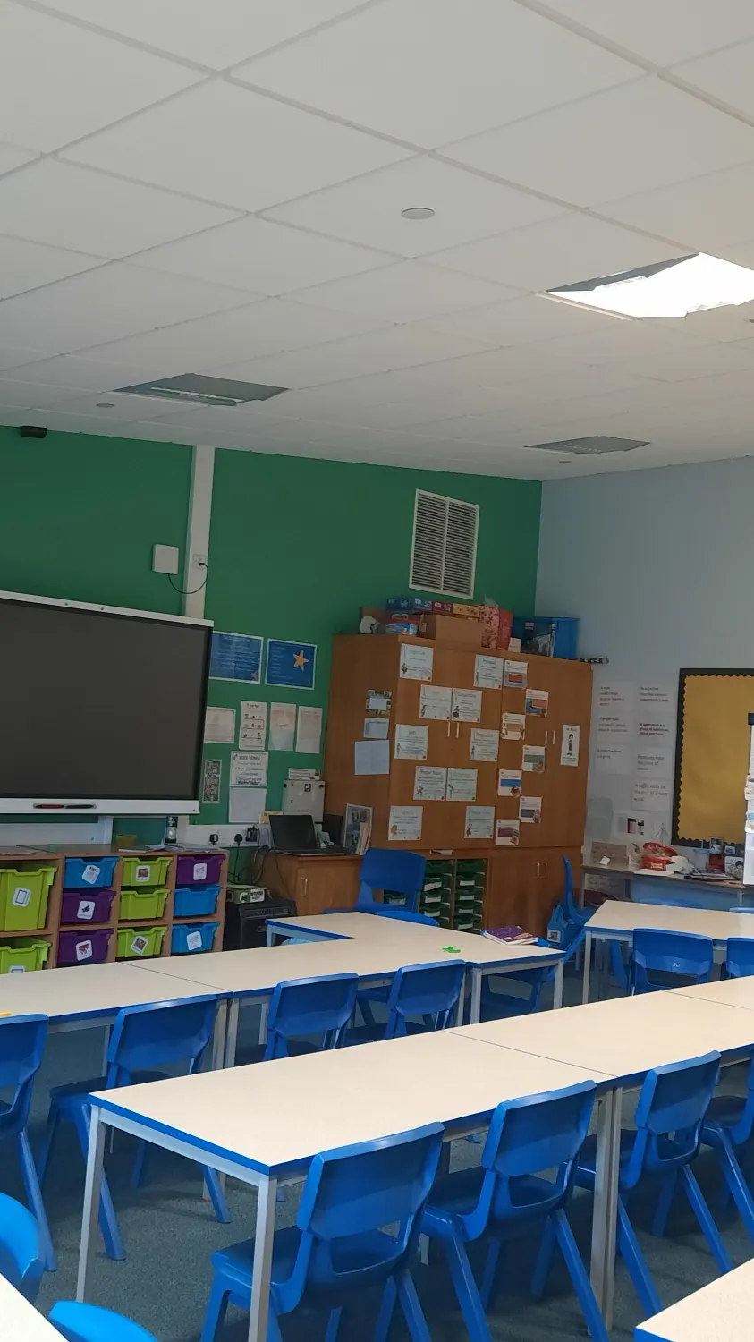 ai character: Year 4 classroom  background