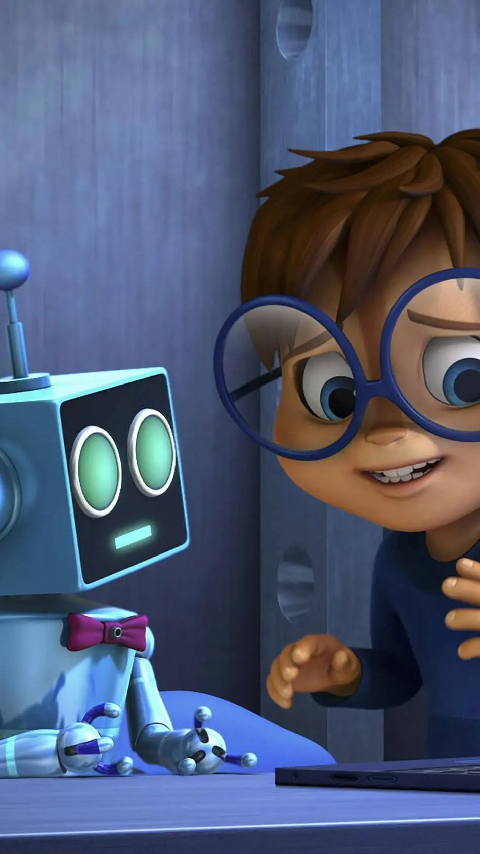 ai character: Simon et Guizmo  background