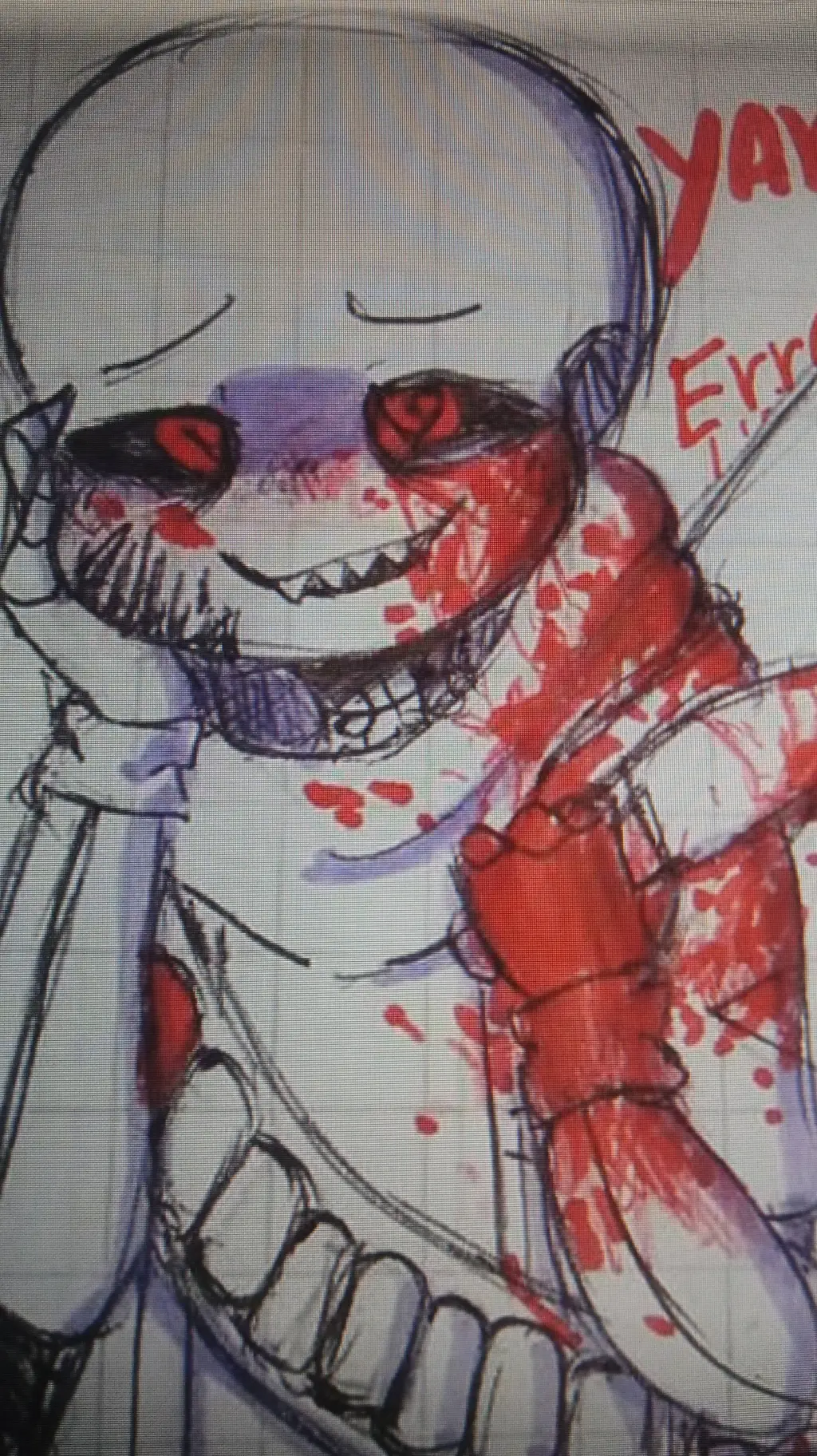 ai character: yandere ink sans background