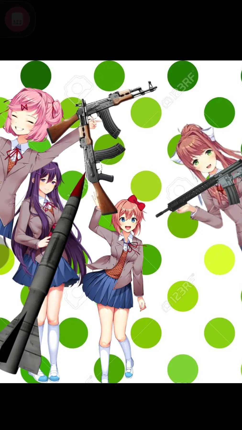 ai character: DDLC at war background