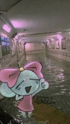 ai character: Poppy dreamcore background