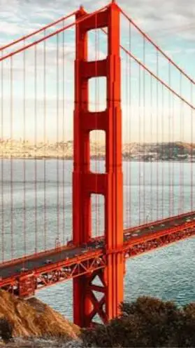 ai character: Golden Gate Bridge background