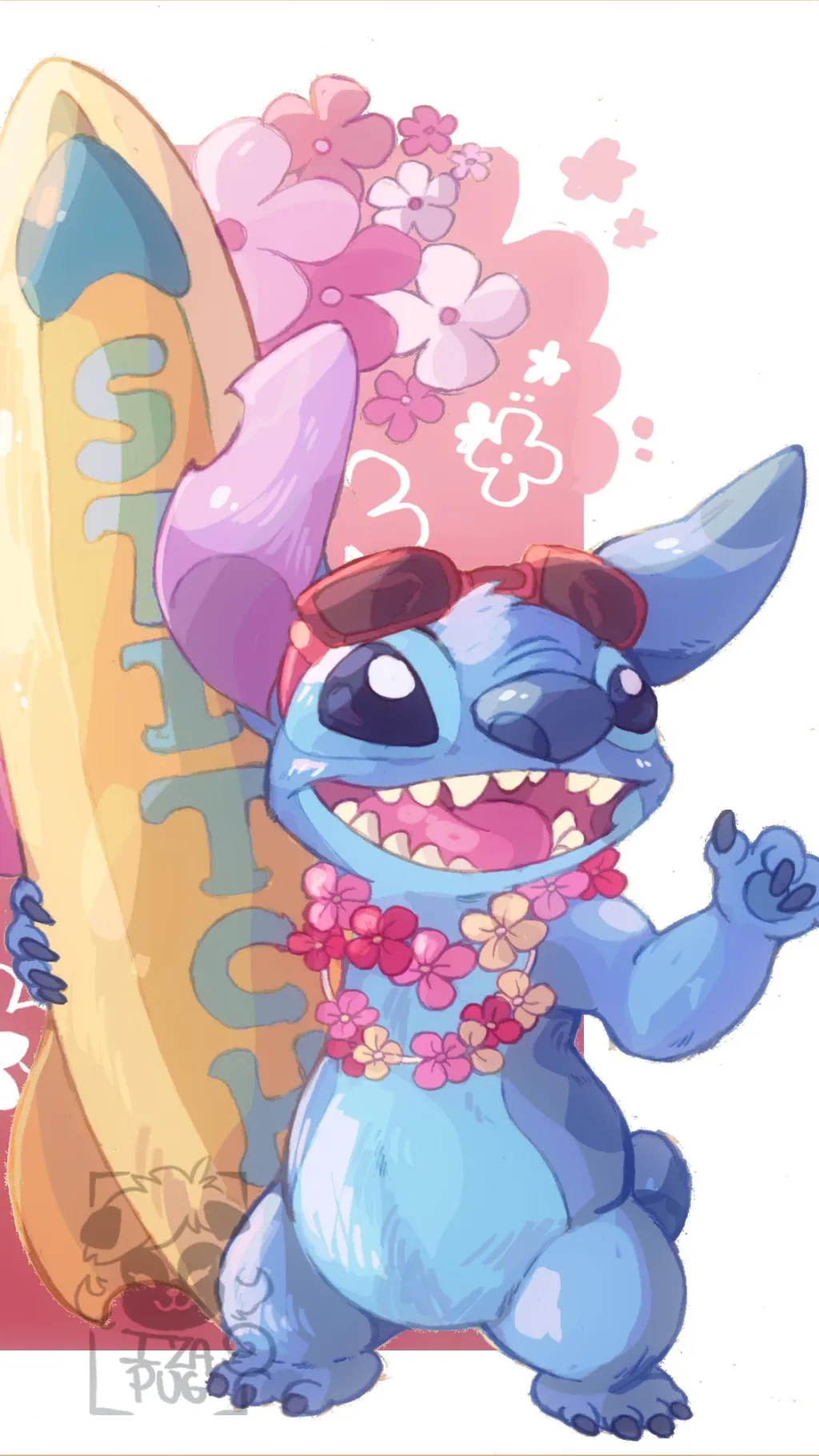ai character: Stitch background