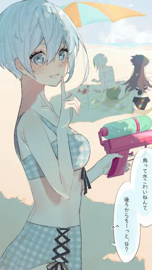 ai character: Blk beach party!  background