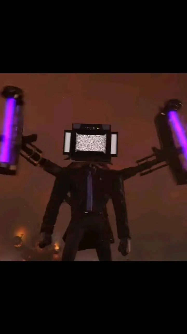 ai character: large tv man  background