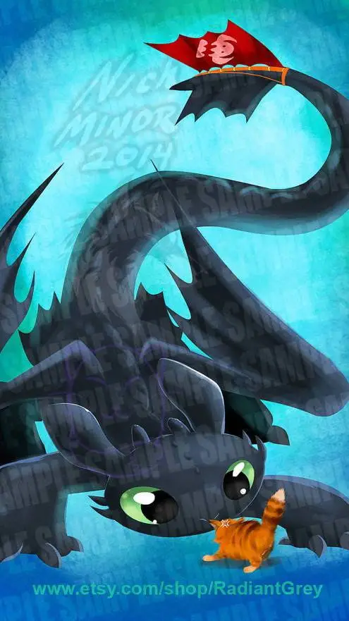 ai character: Toothless :) background