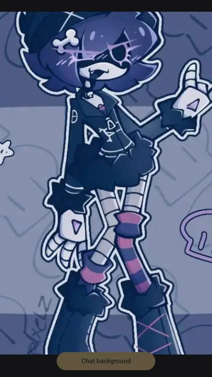 ai character: Uzi the emo grape background