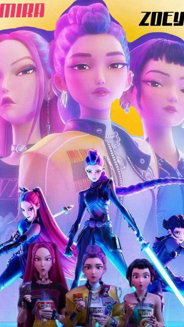 ai character: Kpop demon hunters background