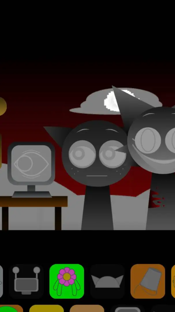 ai character: Sprunki(evil world background