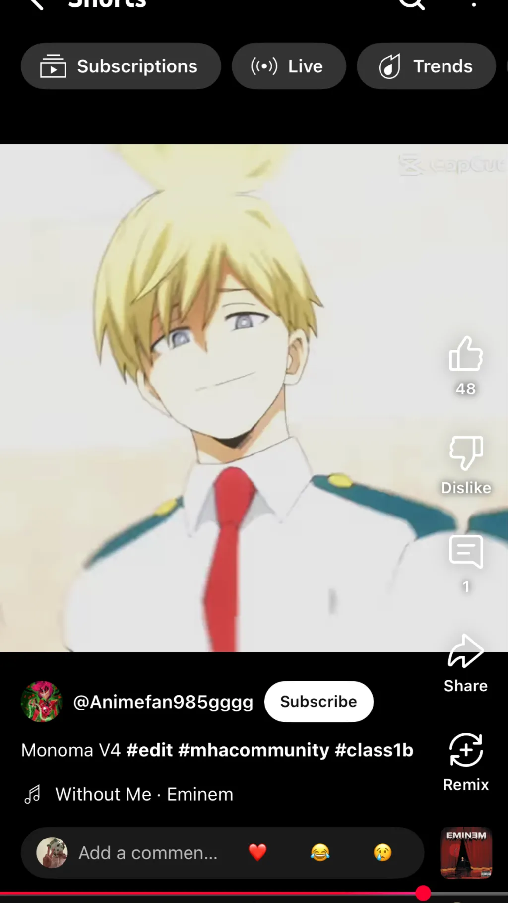ai character: Monoma… background