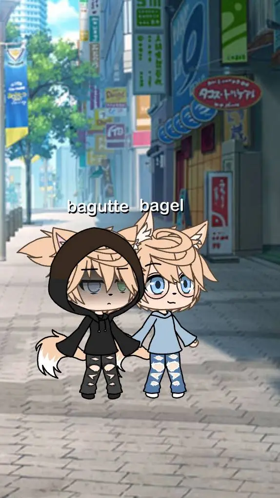 ai character:  bagel and baguett background