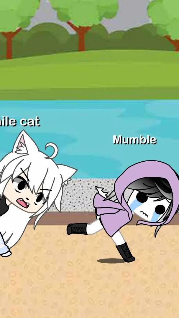 ai character: smile cat and zip background